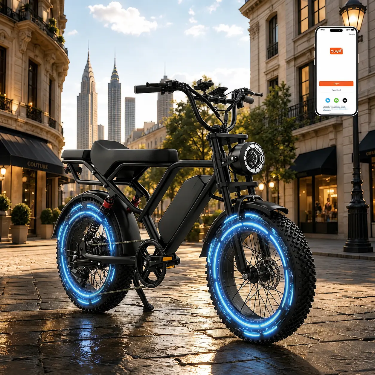 A dult 20-inch Electric Bike (Ebikes) - 48V 20Ah Battery, 750W High-Power Motor, Dual Disc Brakes, Black Rubber Grips, Pneumatic Tires, Ideal for Daily Commuting