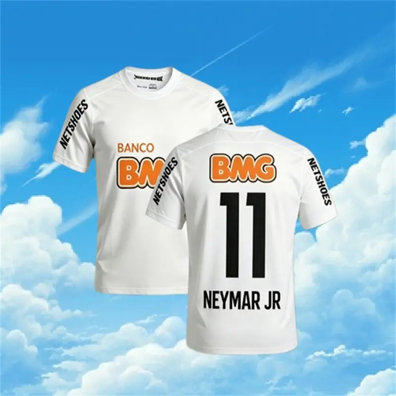 12 13 Home White Retro No.11 Neymar Short Sleeve Soccer Jersey 12 13 Home White Retro No.11 Neymar Short Sleeve Soccer Jersey