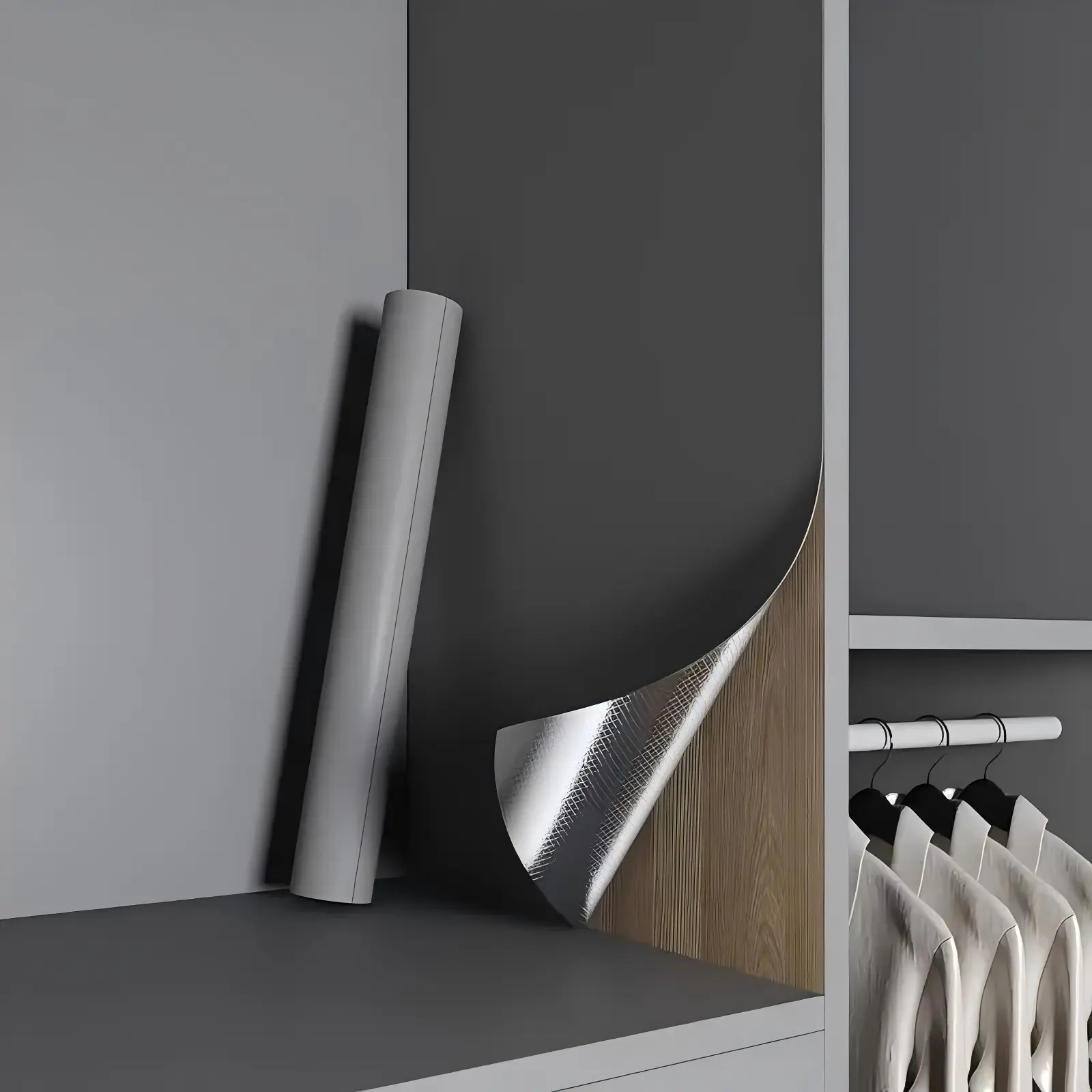 Peel and Stick Wallpaper Designs Matte Black Contact Paper Self-adhesive and Removable Wallpaper Waterproof Contact Paper for Cabinets, Kitchen Counter, Countertops, Home, Interior, Wallpaper Roll, Bathroom Wallpaper Peel and Stick