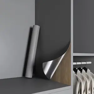 New Thicked Glossy Contact Paper Peel and Stick Countertops Refrigerator Wrap Reflective Black Metallic Wallpaper Easy to Clean Anti Oil Removable Vinyl Contact Paper for Countertop Cabinet Desk Appliance