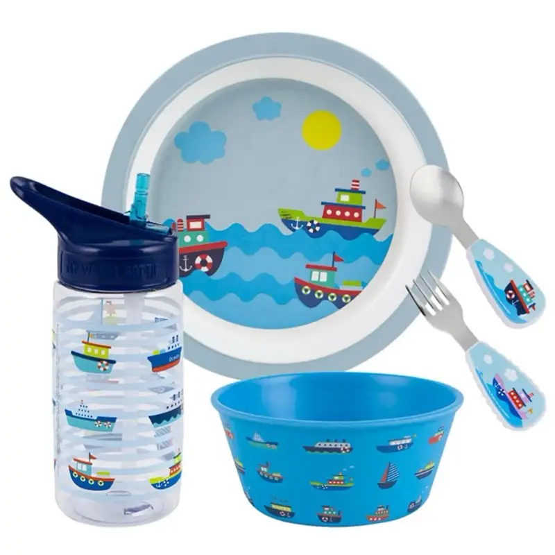 5PC Shops Melamine Kids Mealtime Set,