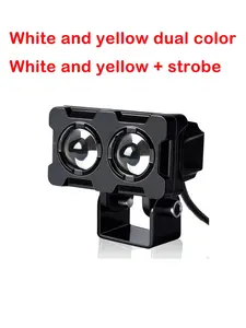 New Universal LED Motorcycle Spot Light Dual Lens External Work Lamp Waterproof 12V Strong Light E-Bike Modification Front Headlight