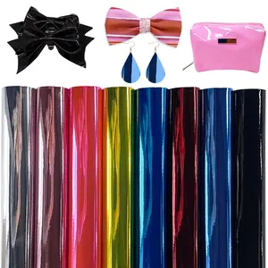 12x54-inch Shiny Metallic Faux Leather Sheet, Colorful Holographic PU Leather Fabric, Perfect for DIY Crafts—Ideal for Making Hair Bows, Earrings, Phone Cases, Makeup Bags, and Wallets. Overseas warehouse stock