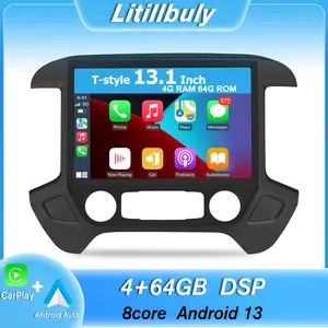 Car Stereo for Chevy Silverado GMC Sierra 2014-2018 touch screen has Android Auto Wireless Carplay, Bluetooth WIFI supports GPS Navigation