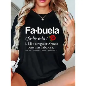 100% Cotton Unisex Fabuela Definiton T-Shirt Funny Fabuela Tee Shirt Casual Graphic Printed Tee
