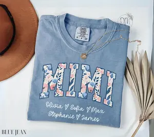 Mimi Shirt Personalized Mimi Shirt Floral Mimi Shirt with Grandkid Names Mimi Tee Custom Mimi Gift for Mimi Mother's Day Gift