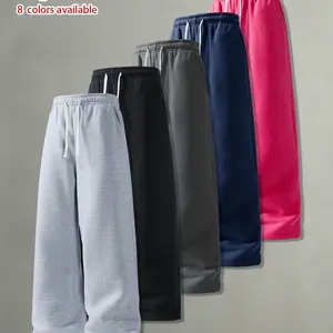 Pack of 3, pack of 1.Men’s minimalist casual straight-leg pants with a drawstring elastic waistband, loose fit, comfortable and skin-friendly—versatile men’s long pants for everyday wear, streetwear, sports, and fitness in spring and autumn.