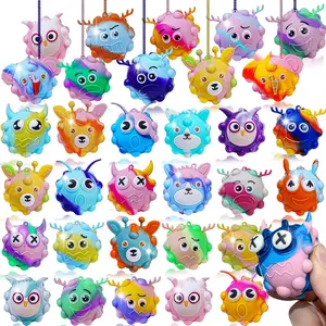 BY-057 24 Pack Pop Fidget Toys Bulk 3D Stress Ball  Party Favors for Birthday, Sensory Toys Bulk Squeeze Toys, Stress Relief, Easter Basket Stuffers, Classroom Prizes Stocking Stuffers for Adults Toddler