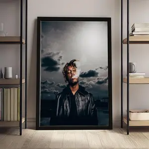Juice World poster canvas wall art – rapper posters, urban graffiti-style prints, and music-themed wall decorations; suitable for living rooms, bedrooms, game rooms, bars, and studios; available in framed and Unframe poster styles.