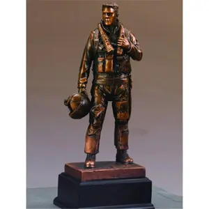 212 MAIN F54208 5x4x11.5in Bronze-Plated Cold Cast Resin Stone Sculpture Figures - Heavy-Weight Collectible Art Ornament, Household Decor