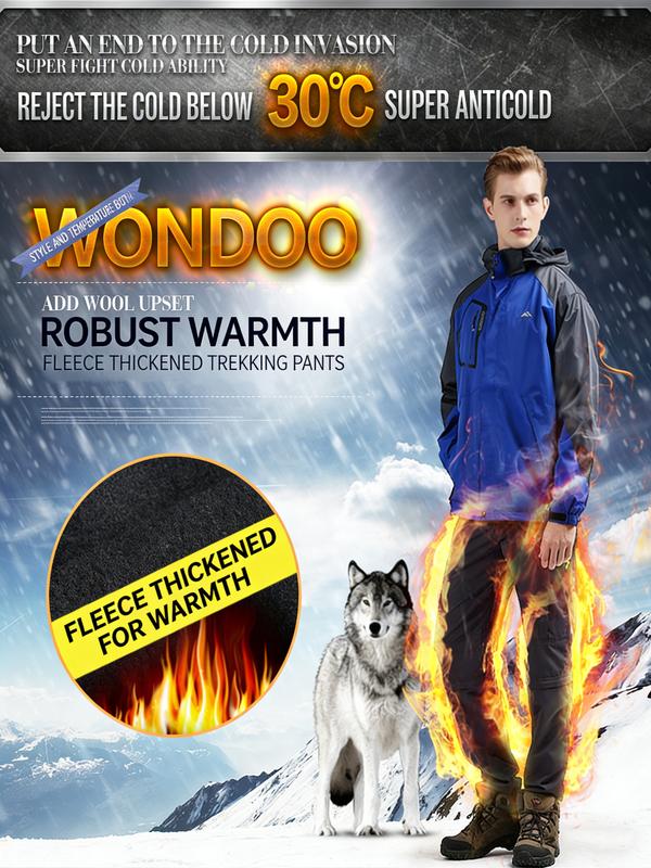 Men's Winter Fleece Lined Windproof Waterproof Outdoor Tactical Pants - Thick Warm Pants; Perfect for Outdoor Hiking, Jogging, Fishing, etc.; Great Gift Idea for Boyfriend or Husband; an essential versatile piece in any men's wardrobe.