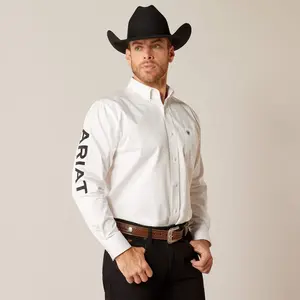 Ariat Team Logo Twill Shirt - White/Black Ariat Team Logo Twill Shirt - White/Black