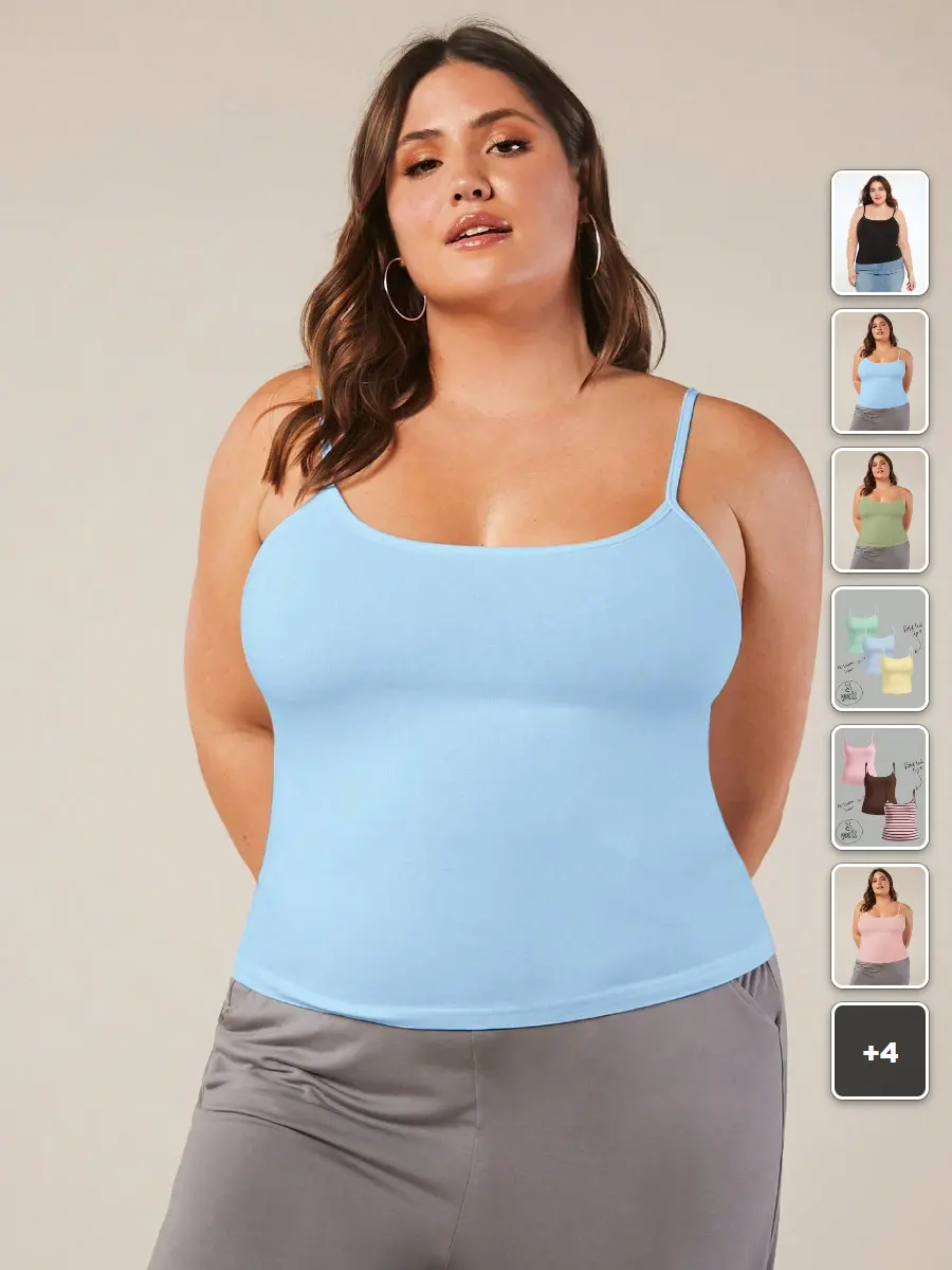 Plus Size Cami Top Basic Comfortable Summer Outfit Everyday Fashion
