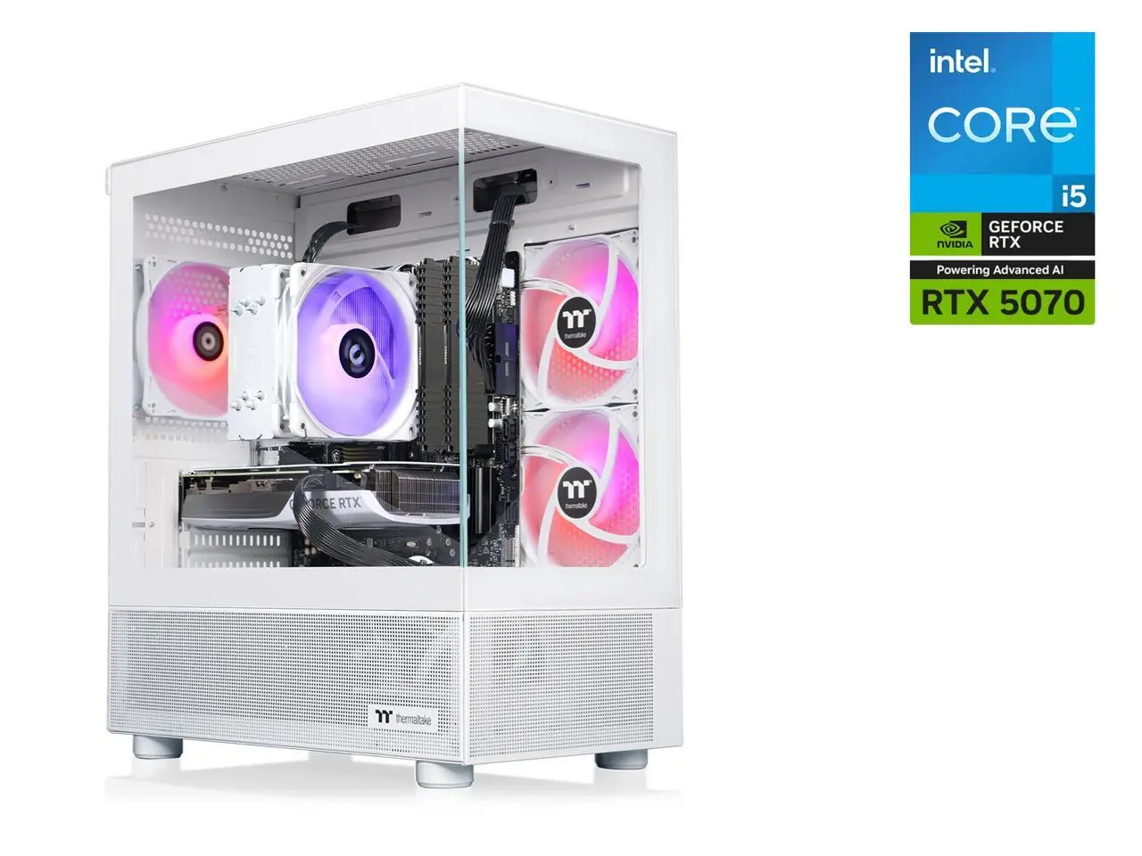 Thermaltake LCGS NE i1470-V170S R4 Gaming Desktop (Intel Core i5-14400F, NVIDIA GeForce RTX 5070, 32GB DDR4 3200Mhz Memory, 1TB NVMe M.2, 850W PSU, Wifi, Windows 11) N17S-B76R-570-LCS
