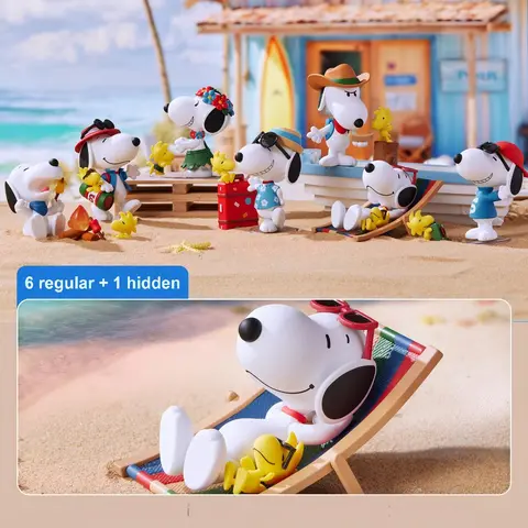 MINISO Snoopy Travel Partner Series 8cm TV Movie Character Figure Blind Box - Cute Collectibles  Surprise Pack  Figure Toy  Blind Bag Unboxing  Desktop Ornament  (6 Regular +1 Hidden Styles)