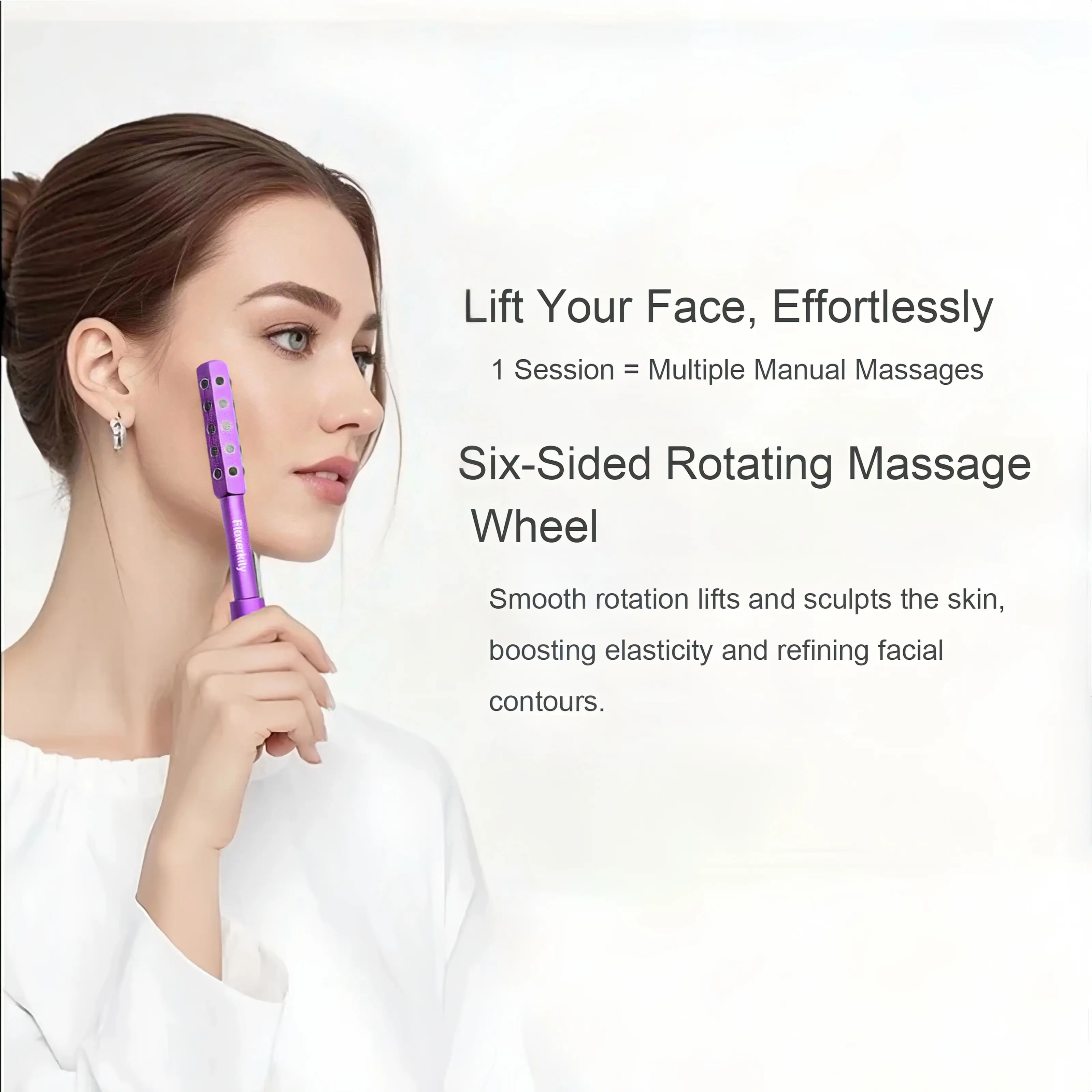 FLOVERKITY V-Lift Face Roller 30 Germanium Stones for Instant Lift