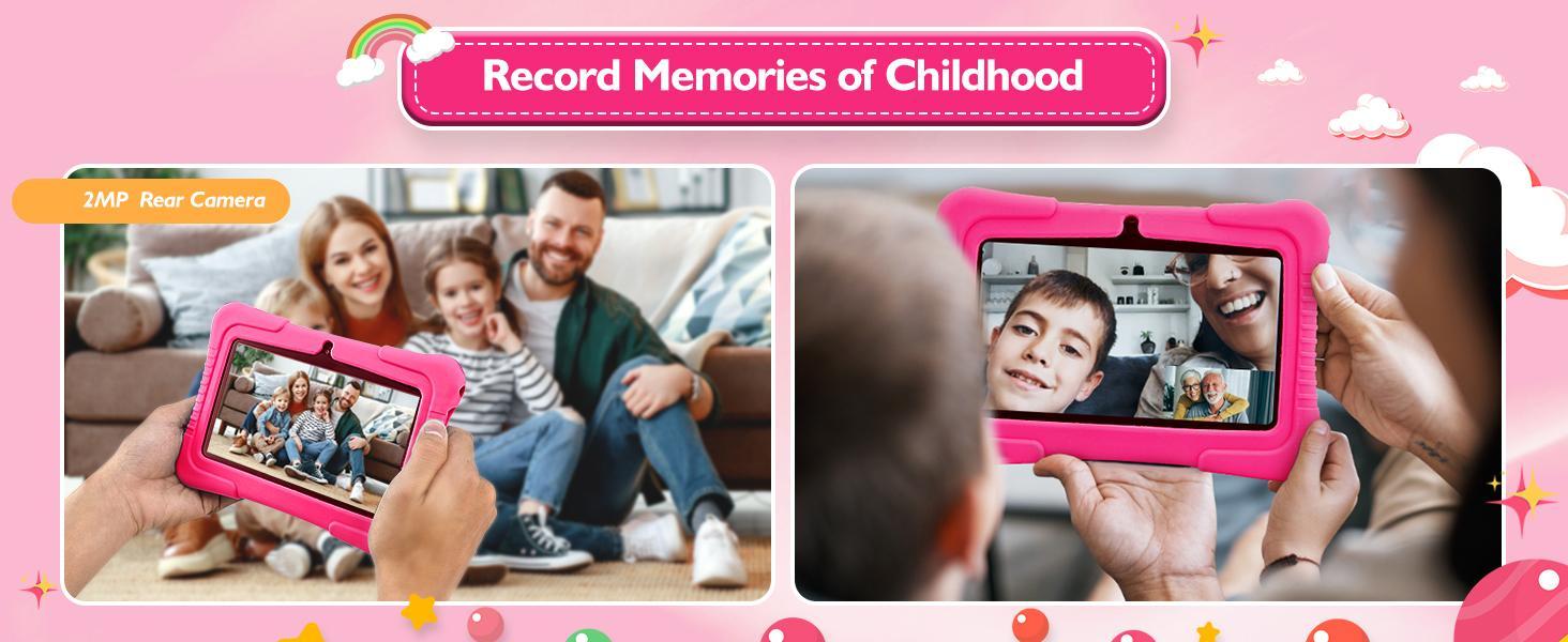 2026 New upgrade  Kids Tablet, 7-inch Android 32GB WiFi Tablet for Toddler, Learning Tablet with IWAWA App, Children's Tablet with Silicone Case Graphics Cellphone Anti-drop silicone case, Great Holiday Gift for Teens & Kids