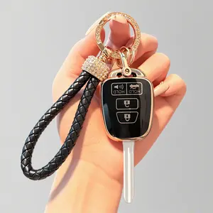 Key Fob Shell Case Fits for Toyota Camry Corolla RAV4 Highlander Tacoma Yaris Scion 2012 2013 2014 2015 2016 2017 2018 2019 Keyless Entry Remote Control Head Uncut Key Pad Cover