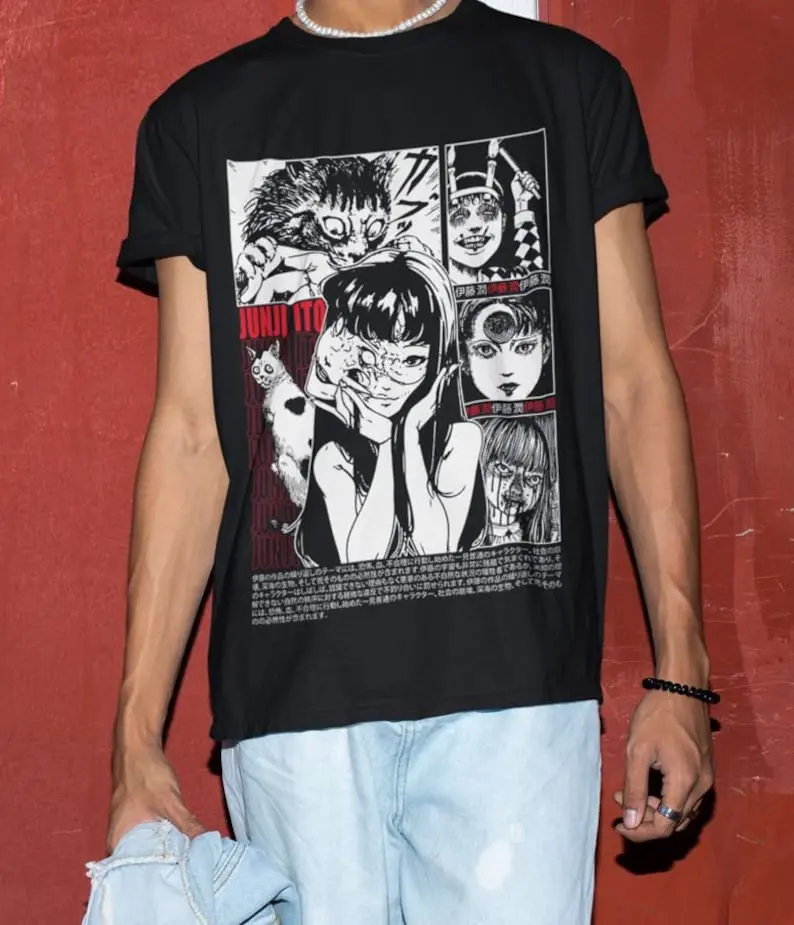 Tomie Unisex Horror Manga T-Shirt, Creepy Girl, Manga Gothic T-Shirt, Dark Anime Gothic T-Shirt