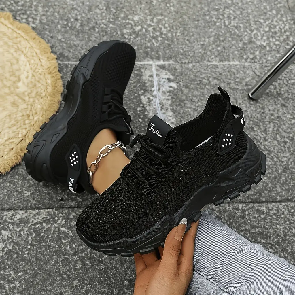 Women's cushioned sneakers with arch support and anti-slip soles - breathable mesh low-top casual shoes suitable for running, fitness, walking, and daily wear - lightweight soles, women's shoes