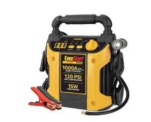 EverStart Maxx 1000 Peak Amp Jump Starter with 120 PSI Compressor, Pivoting LED Light, 3X USB Ports
