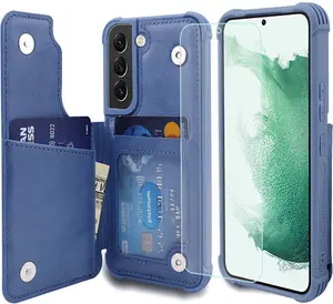 Vanavagy Compatible for Galaxy S22/S23/S24/S25/FE/Plus/Ultra Wallet Case for Women and Men,Leather Flip Folio Phone Cover Fits Magnetic Car Mount with Credit Card Holder