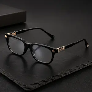 Fashion Square Blue Light Glasses for Women Men, Luxury Black Frame Eyewear, Lightweight Computer Reading Glasses for Daily Wear
