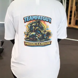 Teamfatguy Baseball Jersey - White with "Pressure is a Privilege" Design - Comfortable and Stylish
