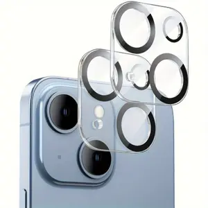 2pcs Ultra Clear Tempered Glass Covers - Strong and Stylish Protection for Your iPhone 16/15 Plus Camera