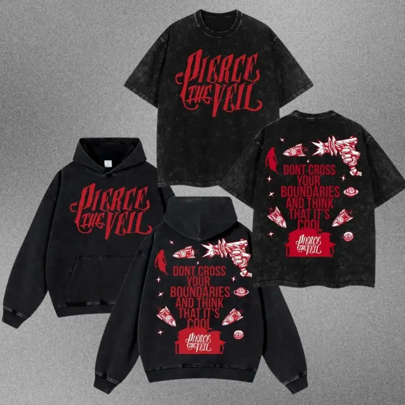 Pierce The Veil Band 'Circle' Misadventures Retro Unisex Acid Two Sides Washed Hoodie Shirt, I Can't Hear You World Tour 2025 Shirt,Emo Revival Energy Meets Modern Alt-Streetwear | A Must-Have For Post-Hardcore & Scene Rock Fans KZ6