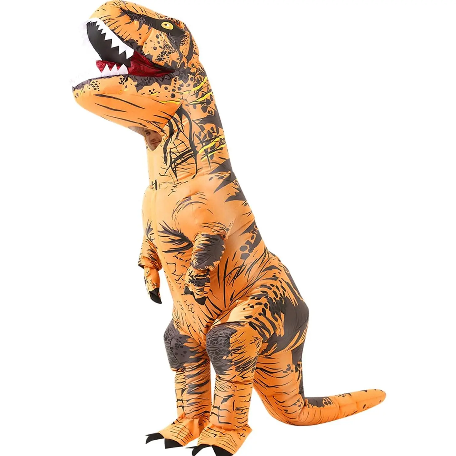 Menswear Adult Halloween Inflatable T-Rex Dinosaur Costume, Blow-Up Fancy Suit for Special Occasions