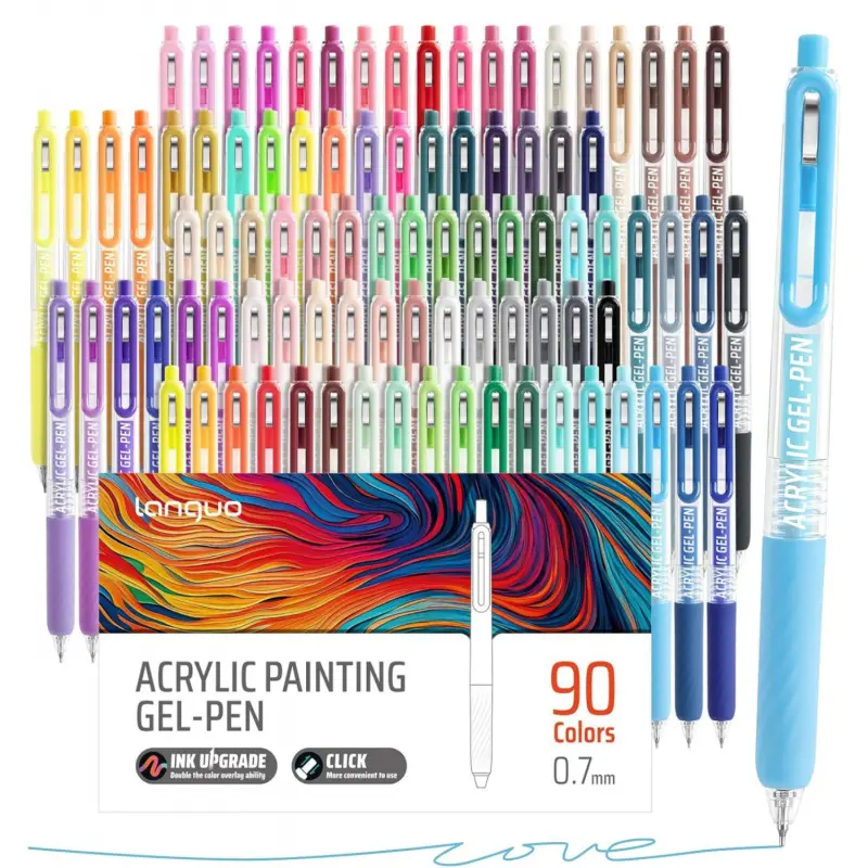 Acrylic Gel Pens,Retractable Colored Pens, Acrylic Markers, Art Marker Pen for Black Paper & White Paper, 0.7mm Fine Point Colorful Pens for Coloring, Writing, Drawing, Journaling, Note Taking, School, Office, Home
