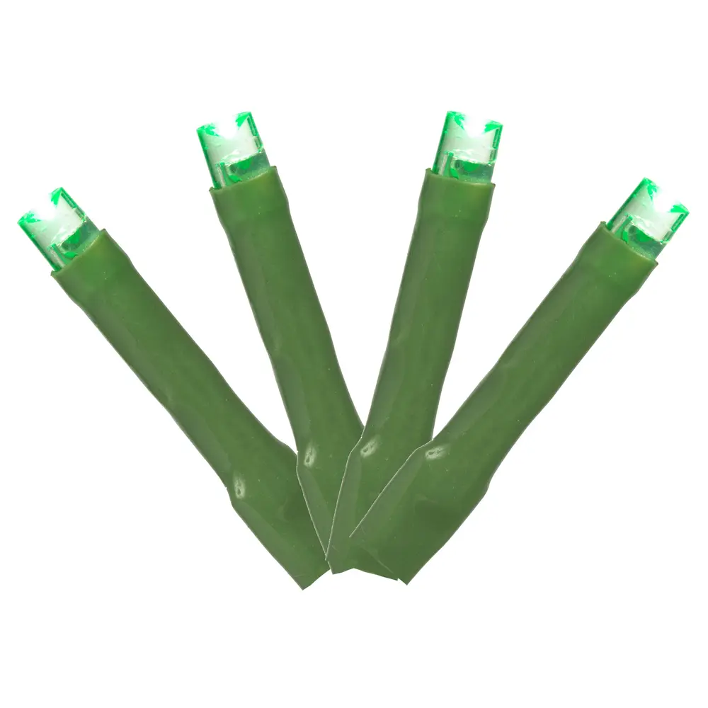 Vickerman X17G244 144 Light x 24 ft. LED Cluster Christmas Light Set with Wire, Green, Decor, Decoration, Led Lights