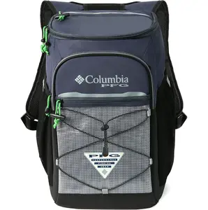 Columbia Sportswear PFG Roll Caster 30-can cooler backpack, large capacity cooler backpack, insulated cooler backpack, 30-can backpack cooler, modern three-hole cooler.