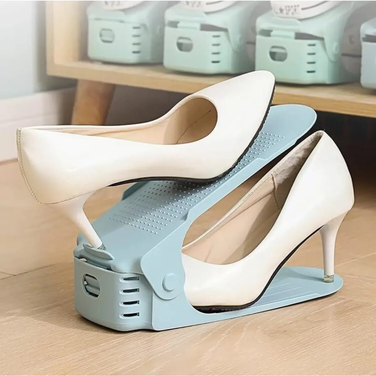 10 piece shoe groove storage set - shoe stack, storage shoe rack double-layer shoe holder plastic integrated, simple and space saving