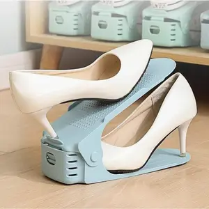 10 piece shoe groove storage set - shoe stack, storage shoe rack double-layer shoe holder plastic integrated, simple and space saving