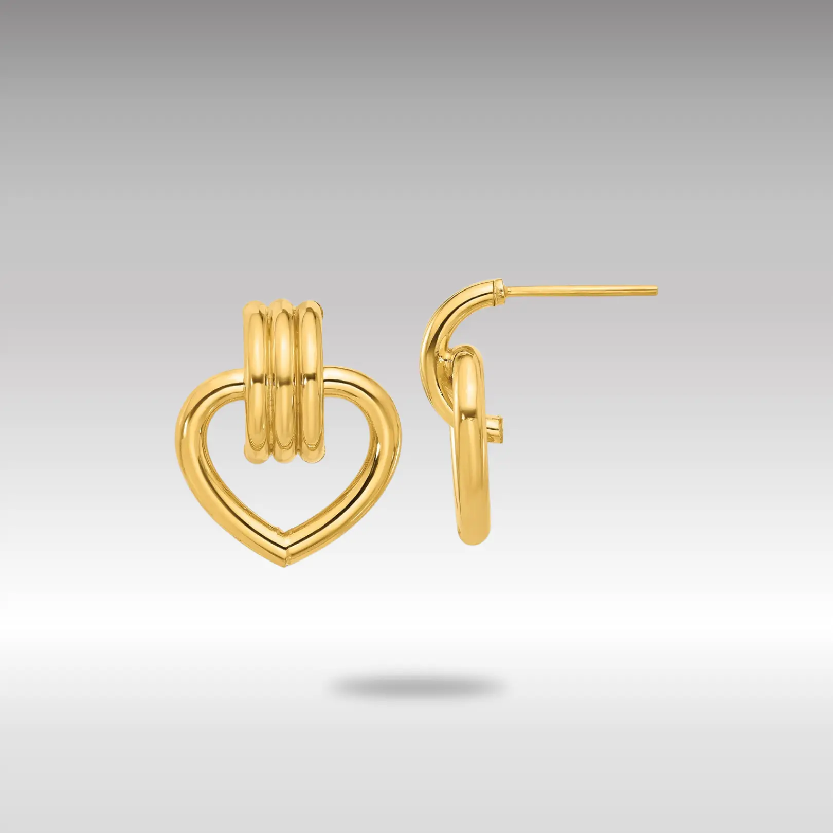 14K Gold Leslie's Polished Heart Post Earrings - Model LE2427