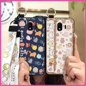 Dirt-resistant Soft case Phone Case For Samsung Galaxy J4 2018/J400F Durable protective Kickstand Cartoon Cute Wristband Waterproof Anti-knock Fashion Design Phone Holder ring