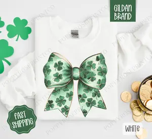 St Patrick Bow 1 Sweatshirt, St Patrick's Day Crewneck, Cute Women's Sweater