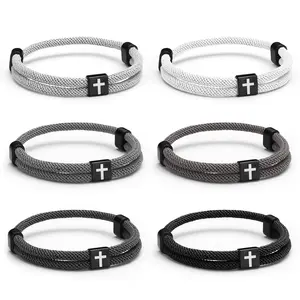 Adjustable Braided Cross-Knot Bracelet for Men StylishEveryday Wear Ideal Birthday or Anniversary Gift forBoyfriend