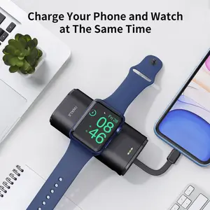 iWALK Portable Apple Watch Charger, 9000mAh Power Bank with Built in Cable, Apple Watch and Phone Charger, Compatible with Apple Watch Series 8/7/6/Se/5/4/3/2, iPhone14/ 13/12/12 Pro Max/ 11/6s