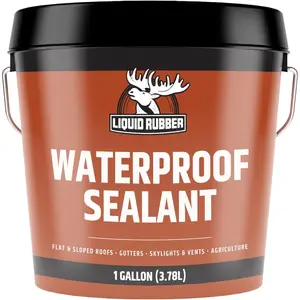 Waterproof Sealant – DIY Leak Repair Coating for Flat, & Low Slope Roofs, Foundations, Gutters & More – Flexible Protective Membrane - Black - 1 Gallon