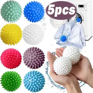 Magic Laundry Balls 5pc Anti-Winding Reusable Drying Ball Pet Hair Remover for Household Clothes Washing Machine Cleaning Balls Accessories