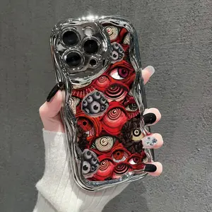 Phone Case - Vintage Red Plaid Button Phone Case - ALively Eye Design: A Soft Protective Vintage Red Plaid Button Phone Case - Aesthetic Y2K Featuring a Colorful And Patterned Kaleidoscope Electroplated Cream, Cute And Fashionable, Thick And Shockproof