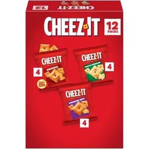 Cheez-It Cheese Crackers, Baked Snack Crackers, Lunch Snacks, Variety Pack, 12.1oz Box (12 Packs)