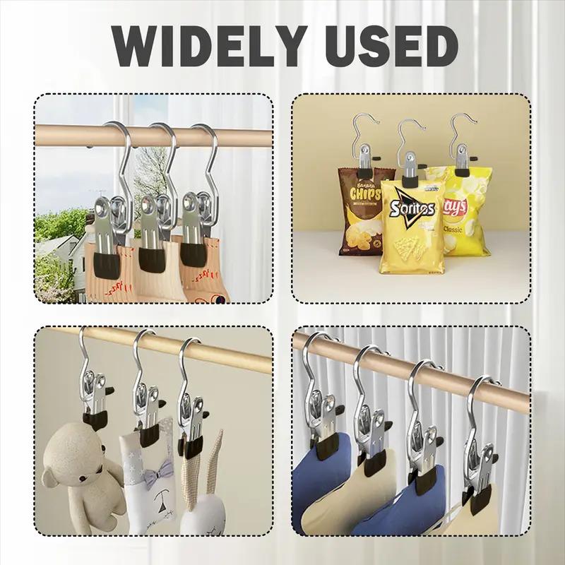 10 Counts Boot Hangers Clips, Premium Hooks Hanging Clips, Heavy Duty Closet Hanger Organizer for Home Travel , Multi-Purpose Clips for Laundry Clothes Accessories，black
