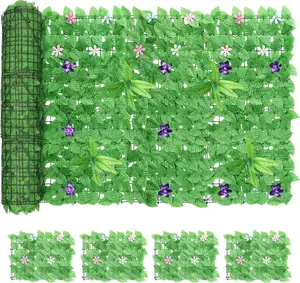 24-Pack 15''x11'' UV-Protected Artificial Grass Wall Panels, Privacy Screen Greenery Backdrop for Balcony, Indoor-Outdoor Home & Garden Decor (27.5 Sq Ft)