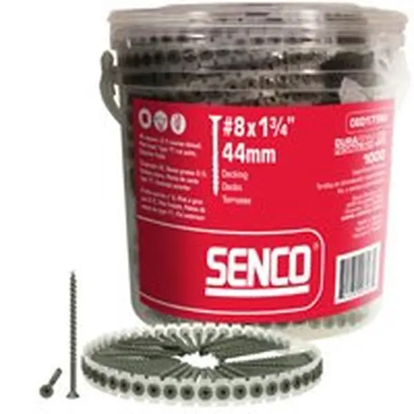 Senco Products 08d250w 8 x 2.5 In. Deck Collated Screw, 50 Screws, 1.43 lbs, 7-7-8 Dimensions, Coarse 2/3 with Wax Coating