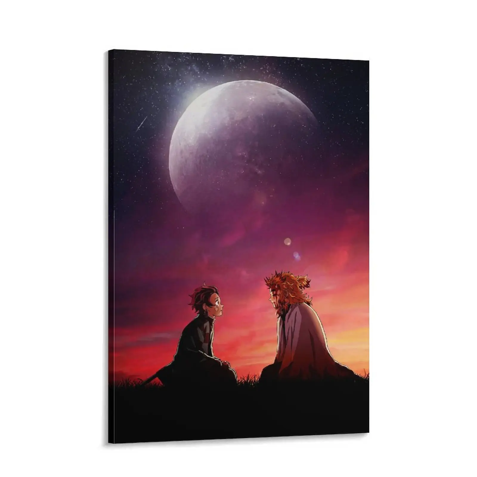 Demon Slayer Kyojuro Rengoku & Tanjiro Kamado Classic Anime Poster, Otaku Style Comic-Character Art Prints, Home Decor Wall Art for Family Room Otaku Fans, Home Inspo Accent, Comic Art