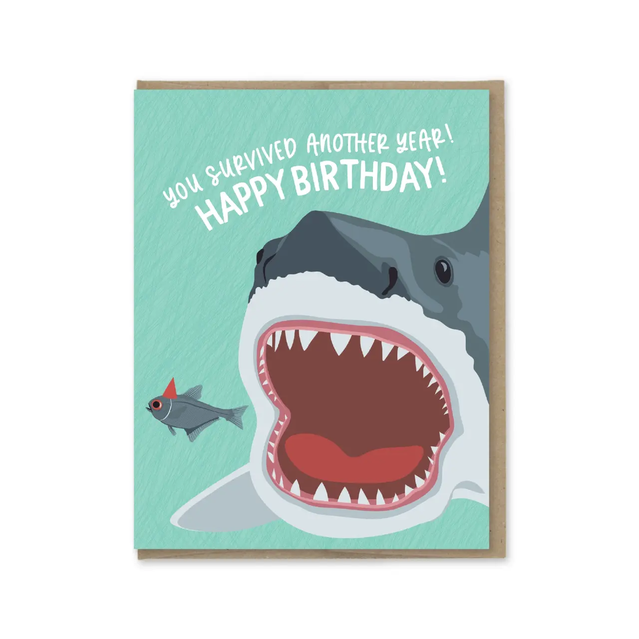 Survived Another Year Shark Birthday Card
